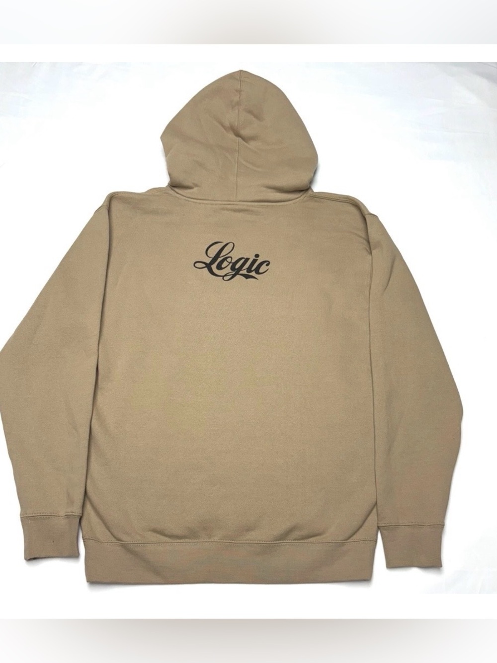Official Logic “Everybody” album merchandise hoodie, tan & black, size Medium* - Picture 7 of 9